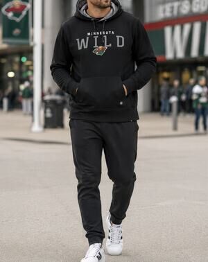 Minnesota Wild NHL ’47 Men’s Size S Black Performance Pullover Hoodie
